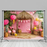 Aperturee - Aperturee Pink Summer Flamingos Sweet Photography Backdrop